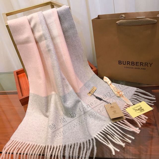 Burberry圍巾 2019年度最新力作 時尚彩色拼色方格子 巴寶莉羊絨混紡女長圍巾  llwj6640